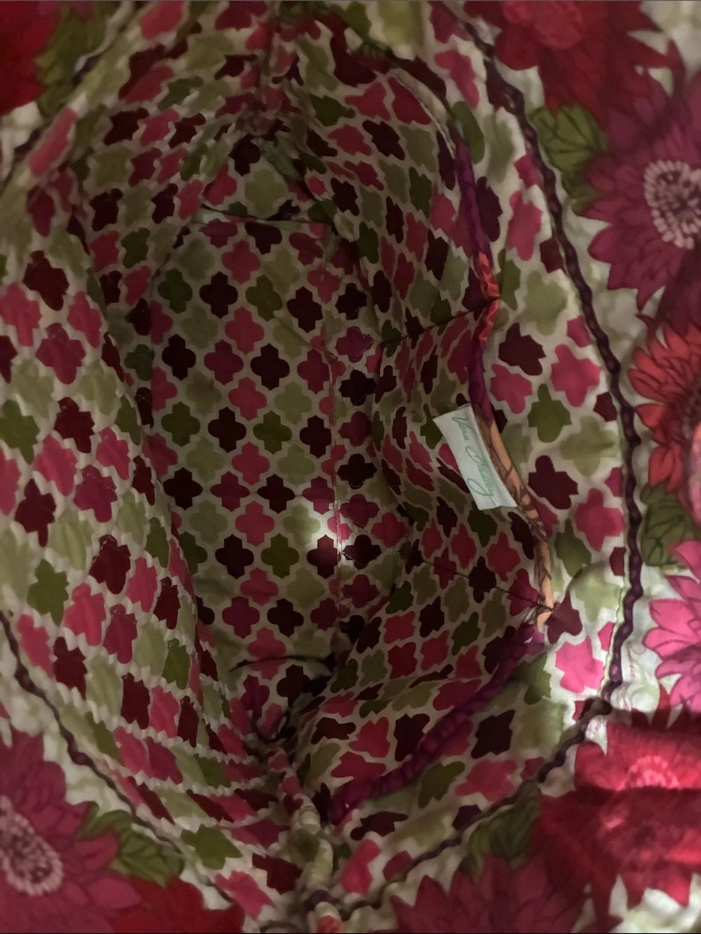 Vera Bradley Quilted Floral Tote in Pink, Green & Purple